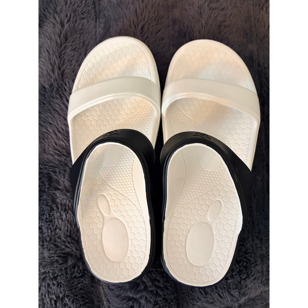 Spenco Slides Size 7 White Black Orthotic Comfort Sandals Athleisure - Picture 4 of 8